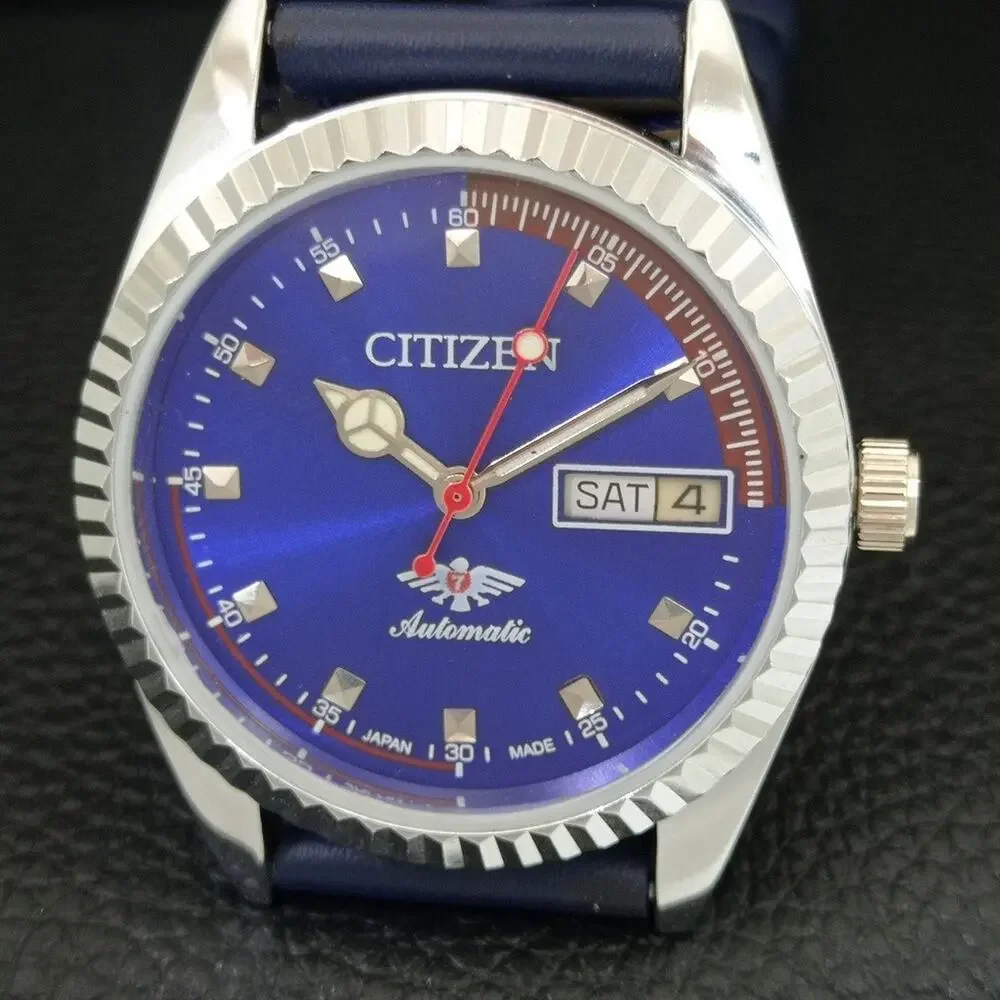 Citizen Blue Dial Men's Automatic Watch with Silver Case